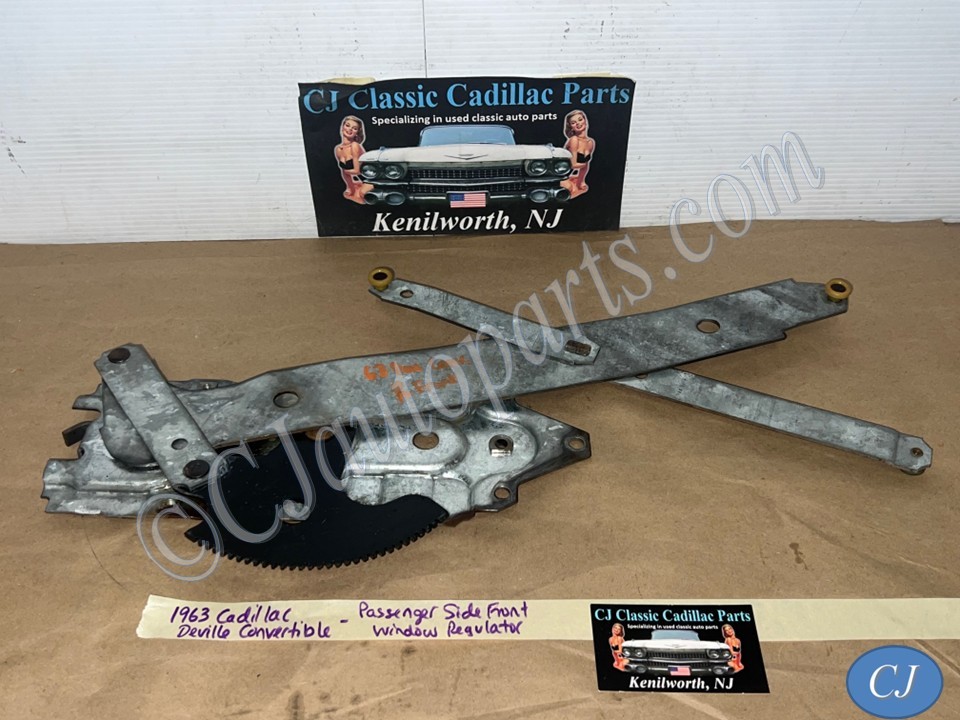 OEM 1961 1962 1963 1964 CADILLAC COUPE DEVILLE ELDORADO 2DR RIGHT PASSENGER SIDE FRONT DOOR WINDOW REGULATOR #5718764/#4308538