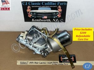 REBUILT 1959 1960 1961 1962 CADILLAC DEVILLE ELDORADO FLEETWOOD FACTORY ORIGINAL WINDSHIELD WIPER MOTOR W/NEW WASHER PUMP