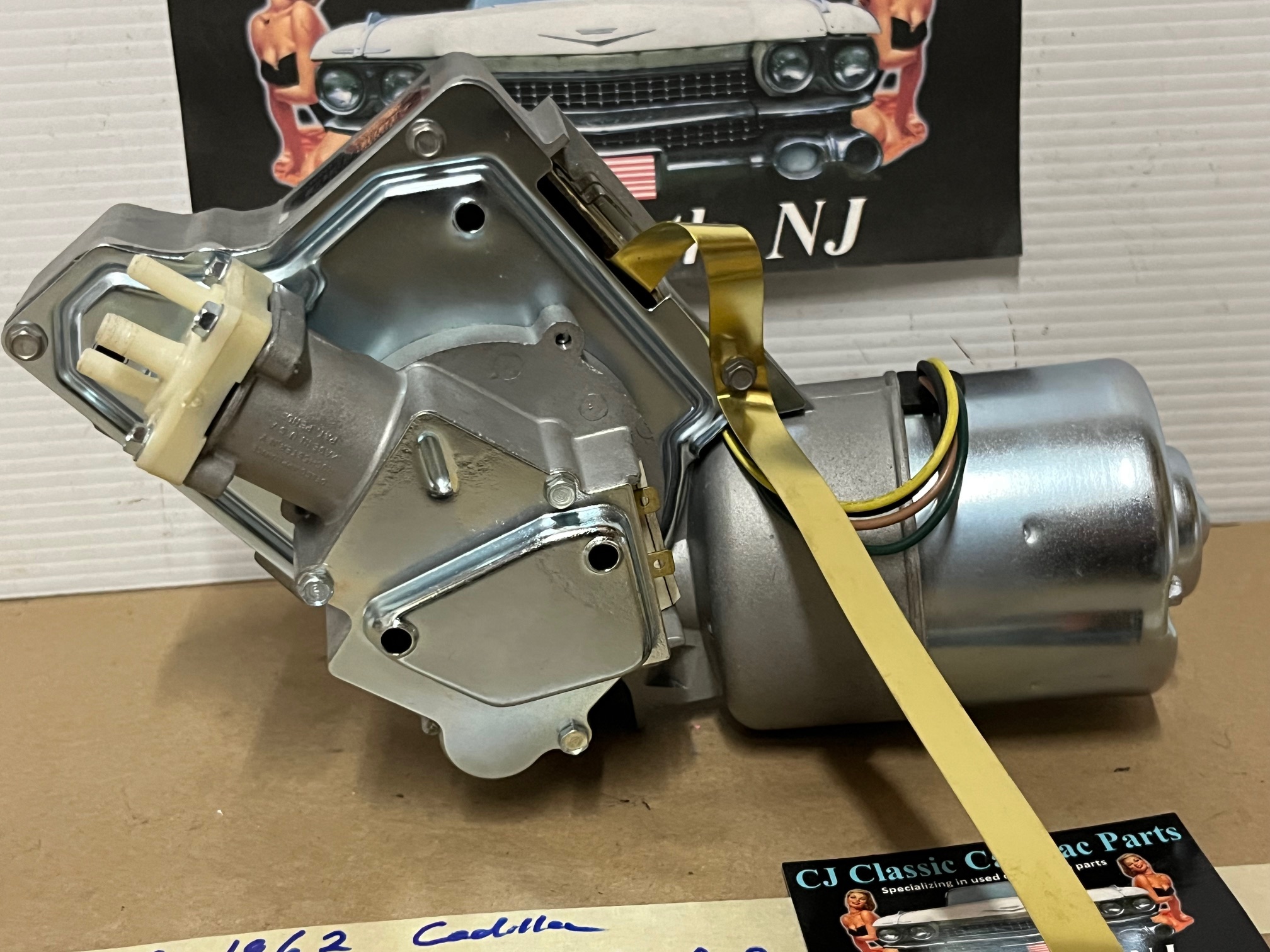 REBUILT 1959 1960 1961 1962 CADILLAC DEVILLE ELDORADO FLEETWOOD FACTORY ORIGINAL WINDSHIELD WIPER MOTOR W/NEW WASHER PUMP - Image 2