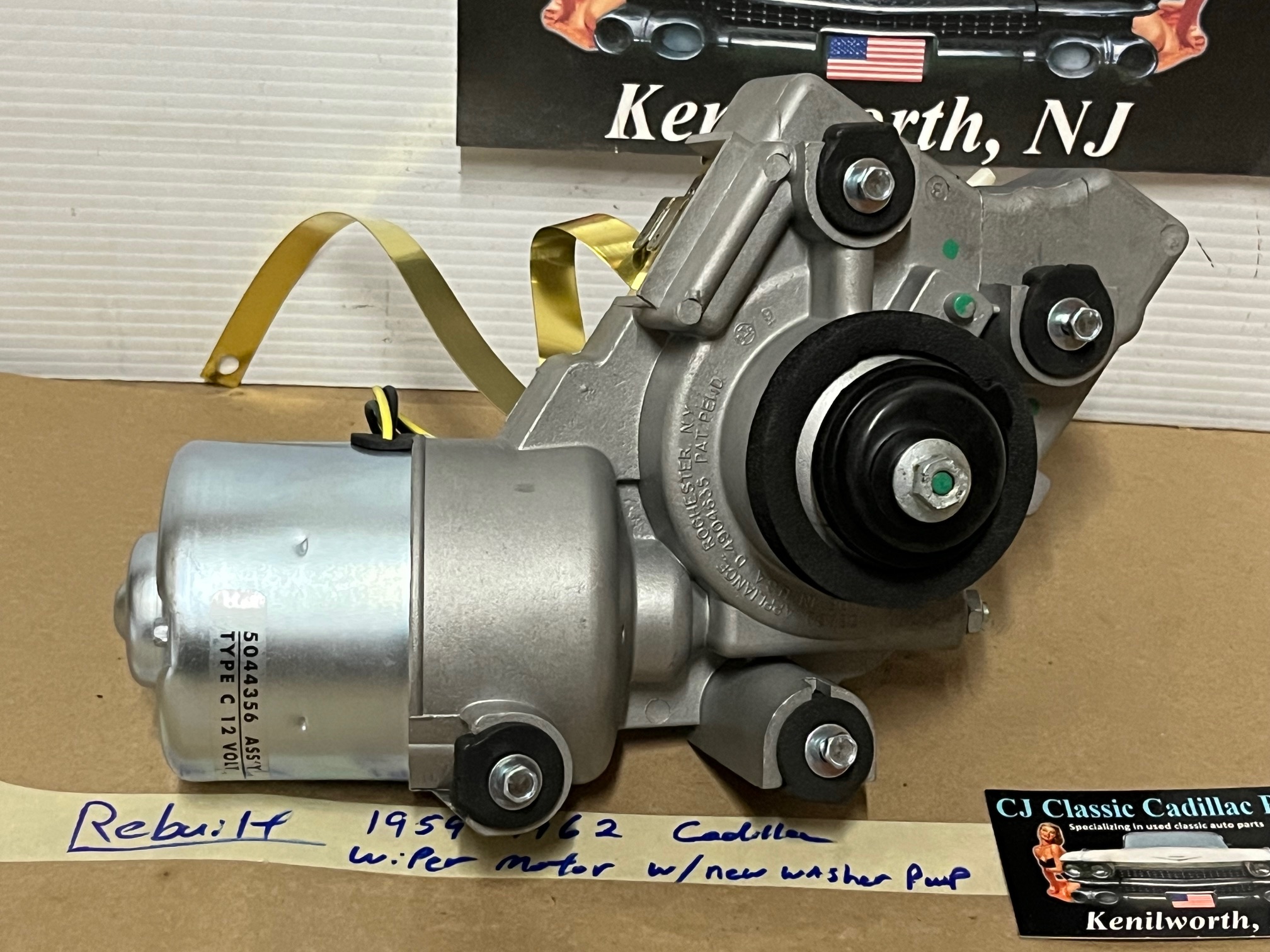 REBUILT 1959 1960 1961 1962 CADILLAC DEVILLE ELDORADO FLEETWOOD FACTORY ORIGINAL WINDSHIELD WIPER MOTOR W/NEW WASHER PUMP - Image 7