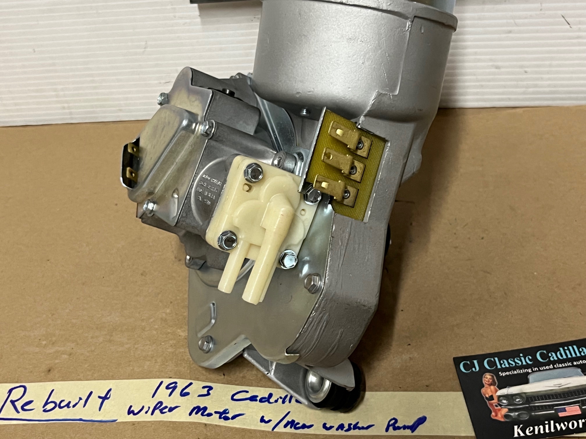 REBUILT 1963 CADILLAC DEVILLE ELDORADO FLEETWOOD WINDSHIELD WIPER MOTOR W/ NEW WASHER PUMP #4311877/#4911810 - Image 9