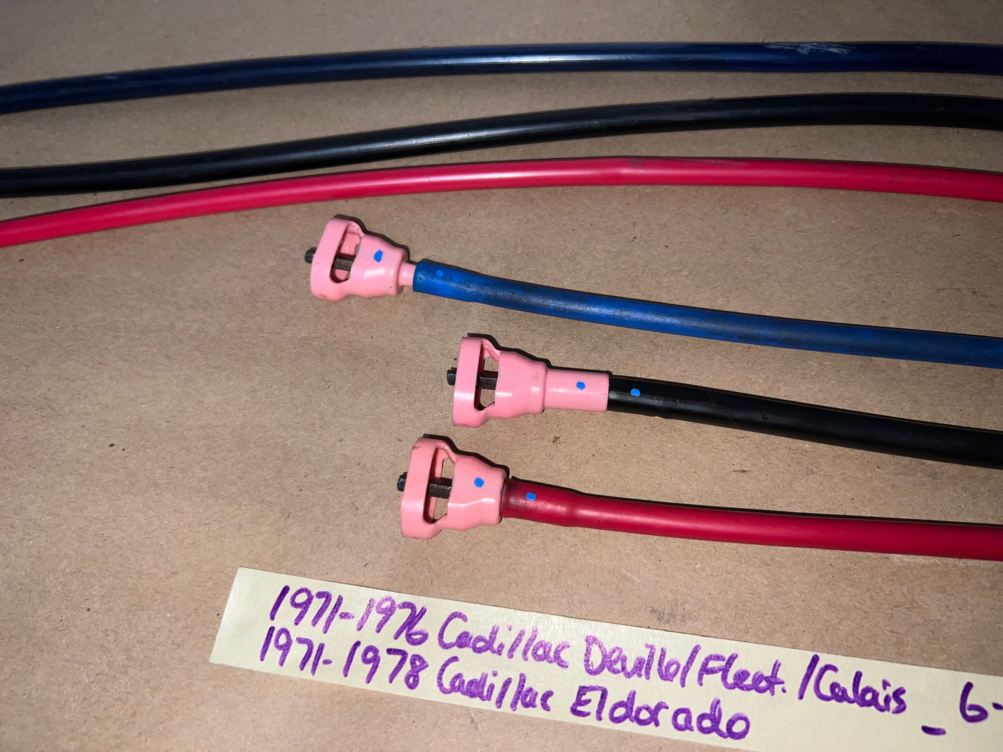 OEM 1971 1972 1973 1974 1975 1976 Cadillac Deville Eldorado Fleetwood Calais 1977 1978 Eldorado 6 WAY POWER BENCH SEAT CABLES - LONG & SHORT 6 CABLE SET - Image 4