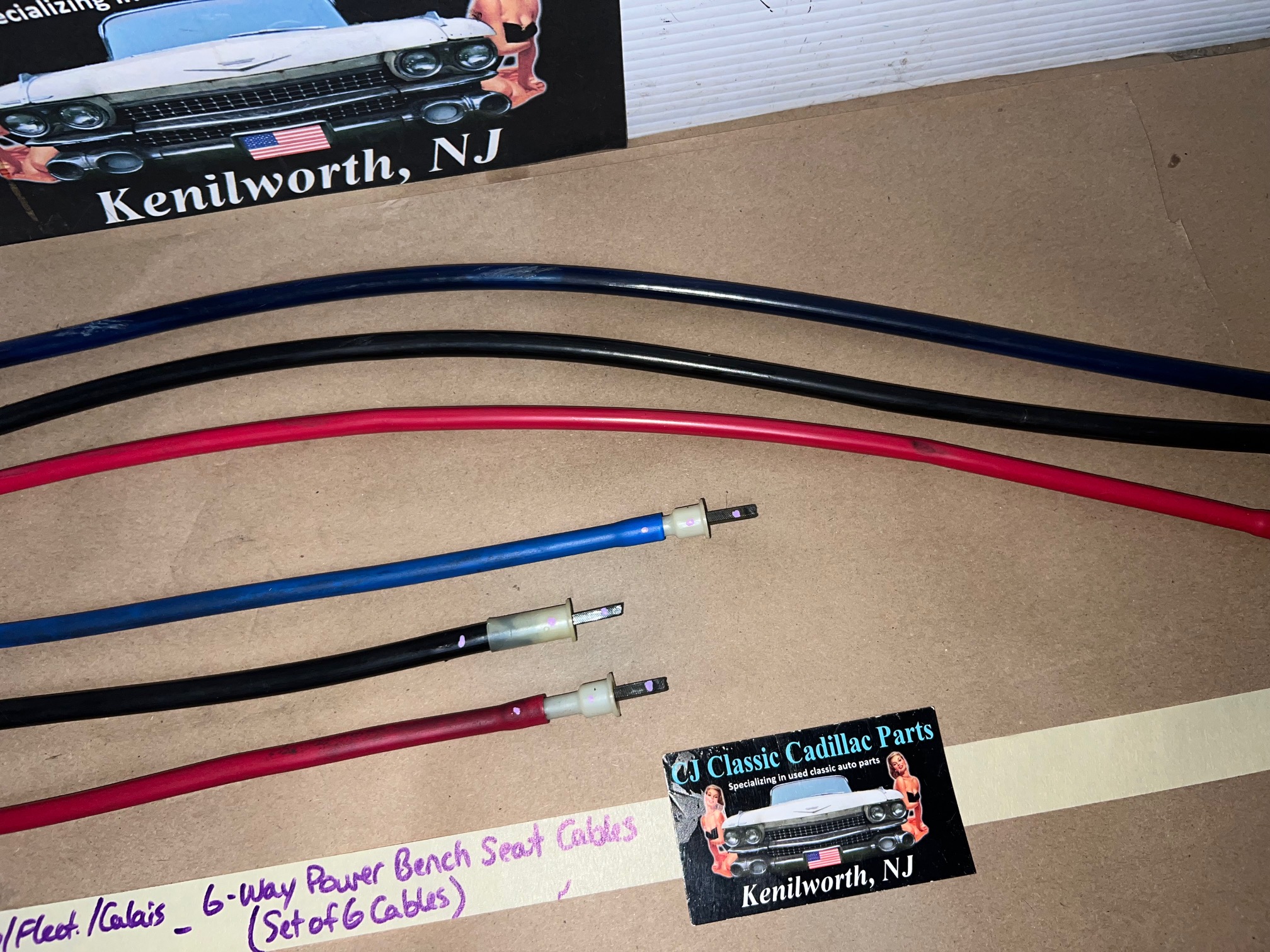 OEM 1971 1972 1973 1974 1975 1976 Cadillac Deville Eldorado Fleetwood Calais 1977 1978 Eldorado 6 WAY POWER BENCH SEAT CABLES - LONG & SHORT 6 CABLE SET - Image 6