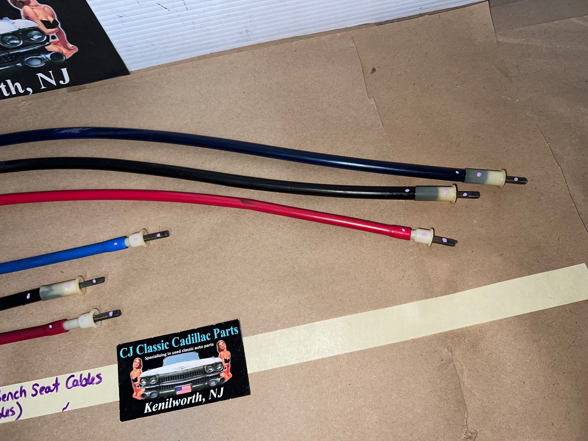 OEM 1971 1972 1973 1974 1975 1976 Cadillac Deville Eldorado Fleetwood Calais 1977 1978 Eldorado 6 WAY POWER BENCH SEAT CABLES - LONG & SHORT 6 CABLE SET - Image 7