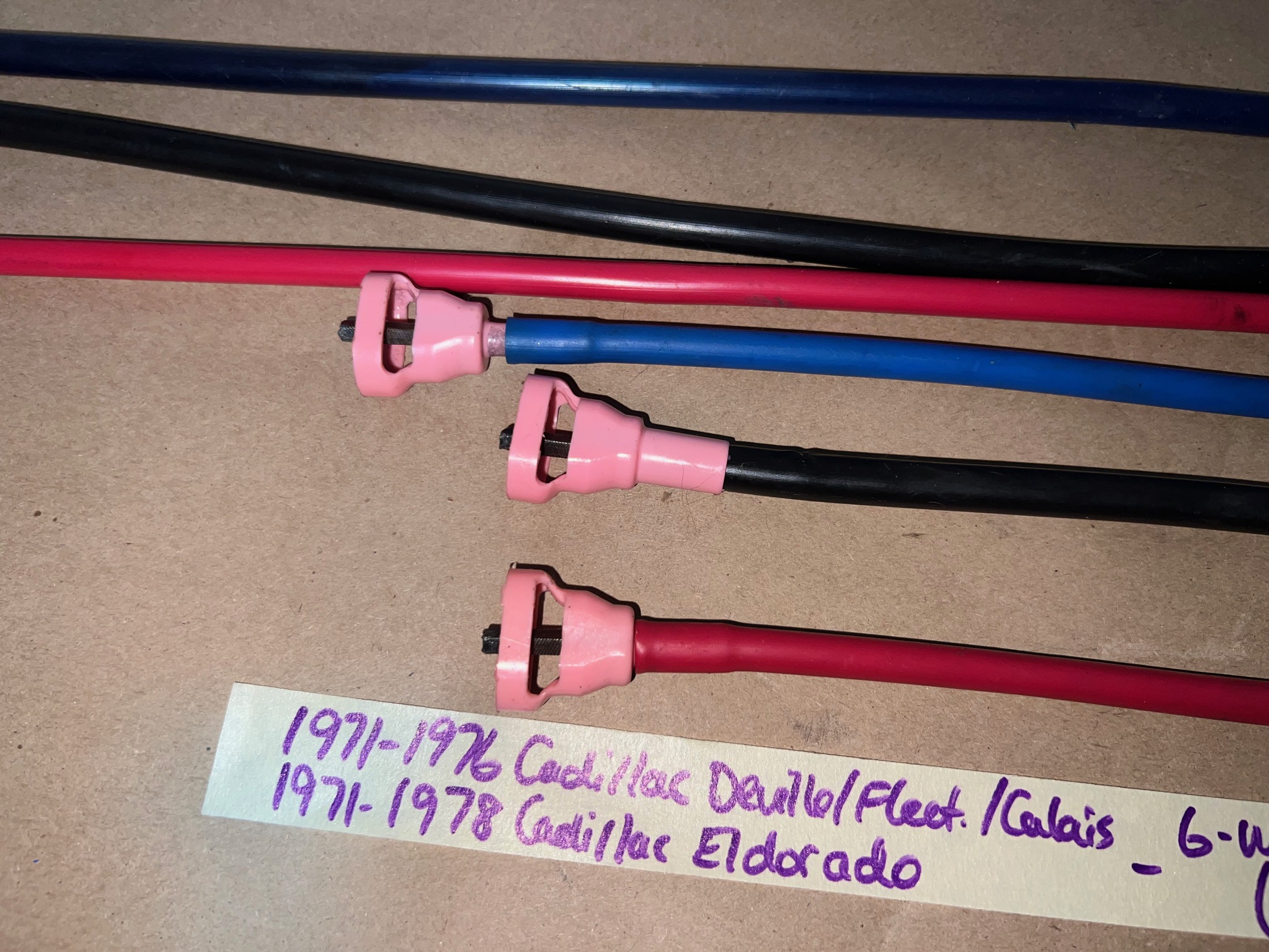 OEM 1971 1972 1973 1974 1975 1976 Cadillac Deville Eldorado Fleetwood Calais 1977 1978 Eldorado 6 WAY POWER BENCH SEAT CABLES - LONG & SHORT 6 CABLE SET - Image 12