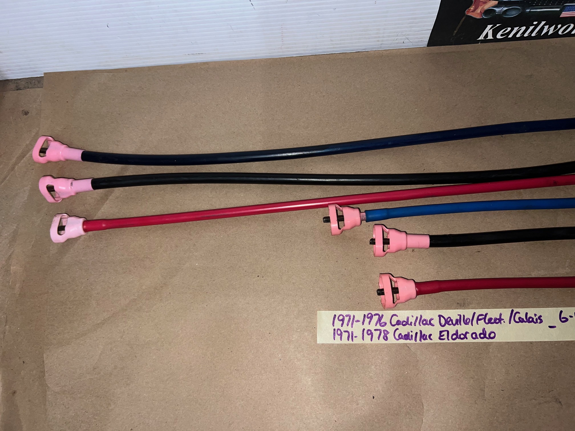 OEM 1971 1972 1973 1974 1975 1976 Cadillac Deville Eldorado Fleetwood Calais 1977 1978 Eldorado 6 WAY POWER BENCH SEAT CABLES - LONG & SHORT 6 CABLE SET - Image 13