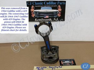 OEM 1964 1965 1966 1967 Cadillac Deville Fleetwood Eldorado Calais 429 ENGINE CONNECTING ROD & PISTON #7