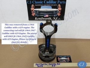 OEM 1964 1965 1966 1967 Cadillac Deville Fleetwood Eldorado Calais 429 ENGINE CONNECTING ROD & PISTON #8