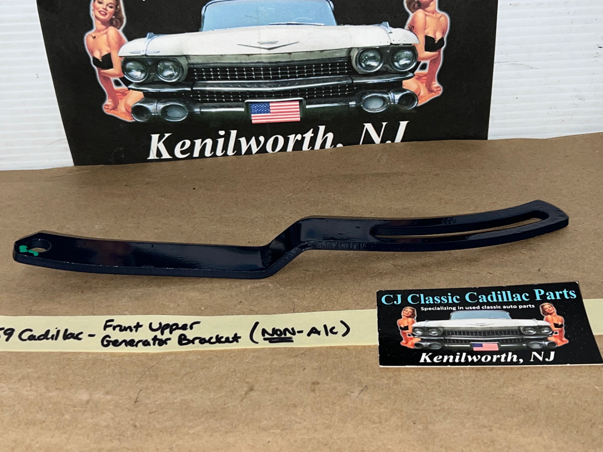 RESTORED 1959 1960 Cadillac Deville Eldorado Fleetwood 390 Engine FRONT UPPER GENERATOR BRACKET ADJUSTING LINK NON A/C #1471915 - Image 6
