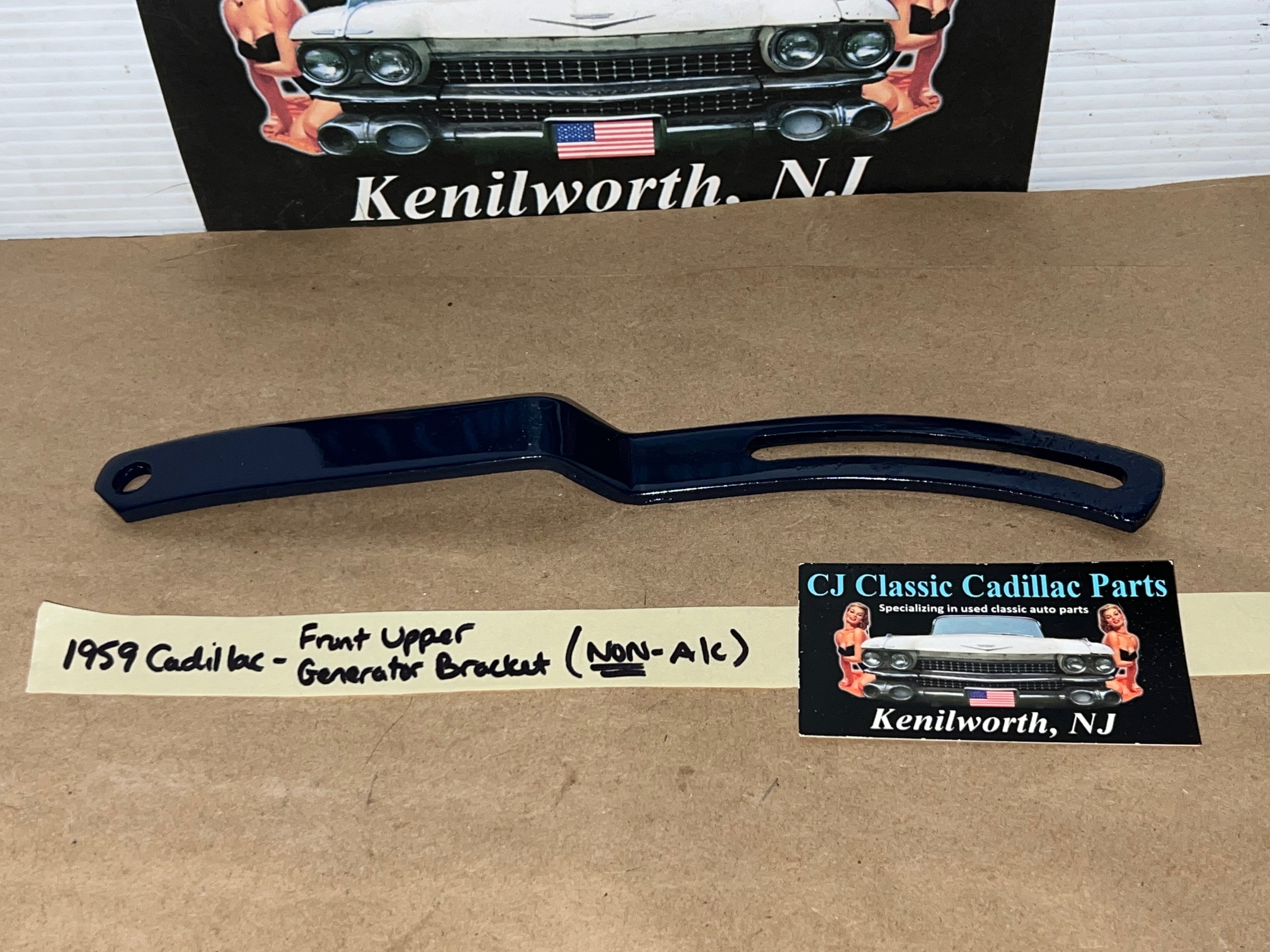 RESTORED 1959 1960 Cadillac Deville Eldorado Fleetwood 390 Engine FRONT UPPER GENERATOR BRACKET ADJUSTING LINK NON A/C #1471915 - Image 8
