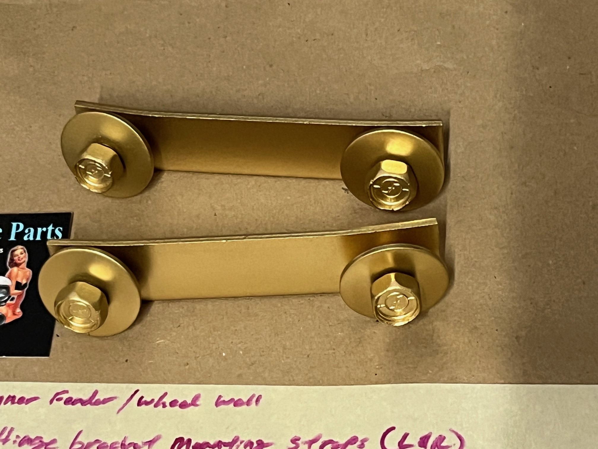 OEM 1963 1964 1965 1966 1967 1968 Cadillac Deville Fleetwood Calais 1963 1964 1965 1966 Eldorado INNER FENDER WHEEL WELL HOOD HINGE BRACKET MOUNTING STRAP RETAINERS #3511807 - Image 2