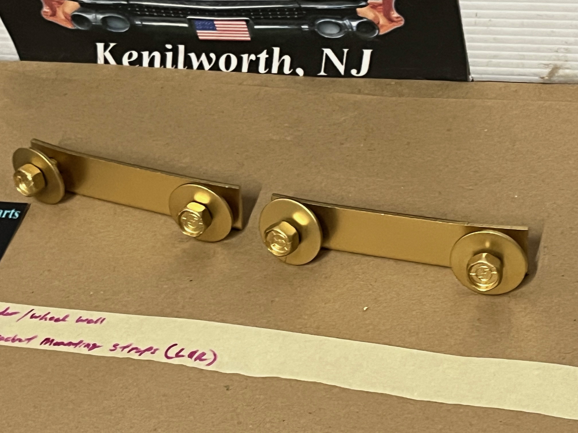 OEM 1963 1964 1965 1966 1967 1968 Cadillac Deville Fleetwood Calais 1963 1964 1965 1966 Eldorado INNER FENDER WHEEL WELL HOOD HINGE BRACKET MOUNTING STRAP RETAINERS #3511807 - Image 8