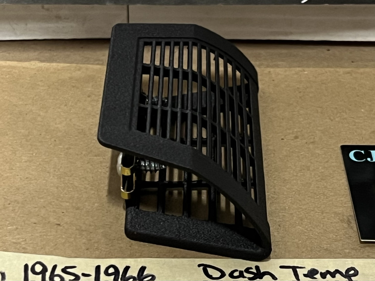 NEW 1965 1966 CADILLAC DEVILLE ELDORADO FLEETWOOD CALAIS DASH IN-CAR TEMP TEMPERATURE SENSOR GRILL COVER TRIM WITH HARDWARE- BLACK - Image 3
