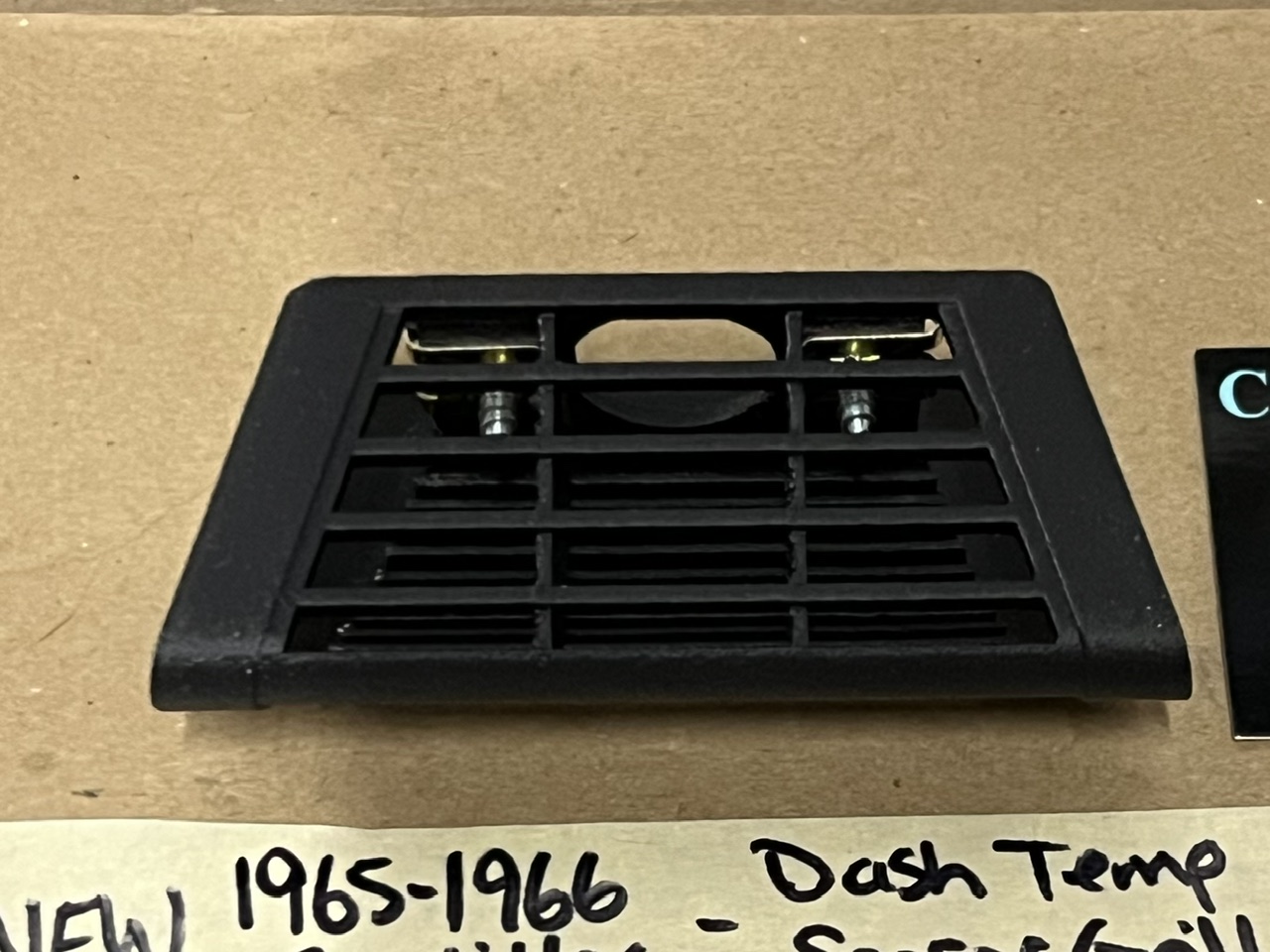 NEW 1965 1966 CADILLAC DEVILLE ELDORADO FLEETWOOD CALAIS DASH IN-CAR TEMP TEMPERATURE SENSOR GRILL COVER TRIM WITH HARDWARE- BLACK - Image 8