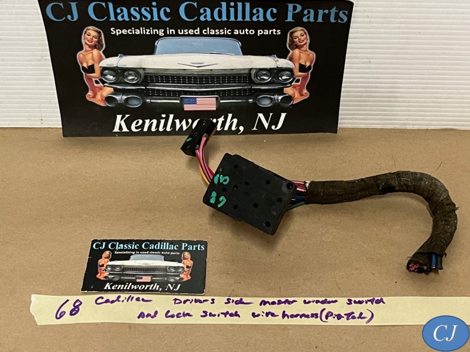 OEM 1963 1964 1965 1966 1967 1968 Cadillac Deville Eldorado Calais LEFT MASTER WINDOW SWITCH & LOCKOUT WIRE HARNESS PIGTAIL - Image 2