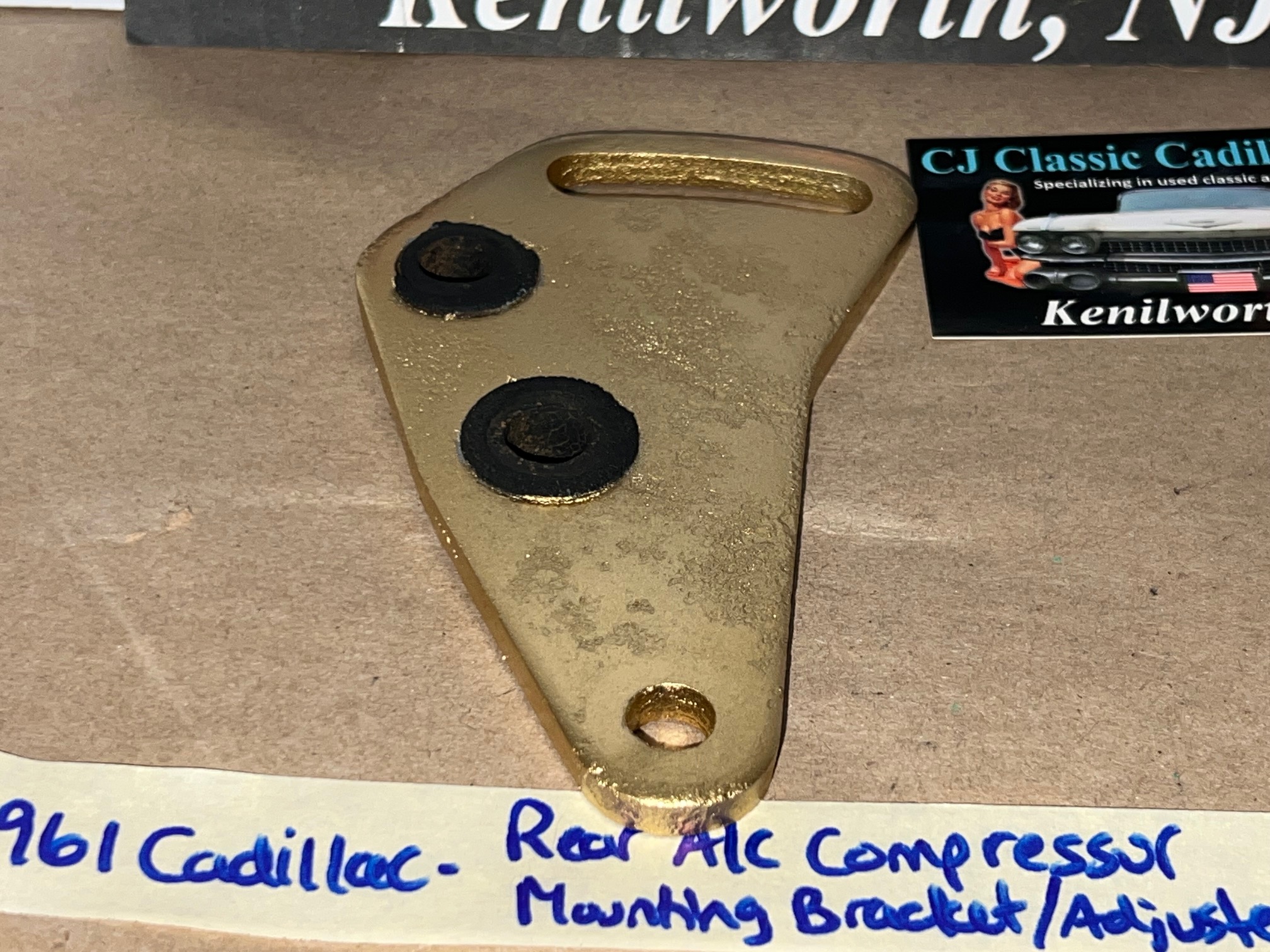 OEM 1961 Cadillac Deville Eldorado Fleetwood REAR A/C COMPRESSOR MOUNTING BRACKET ADJUSTER LINK #1475907 - Image 4