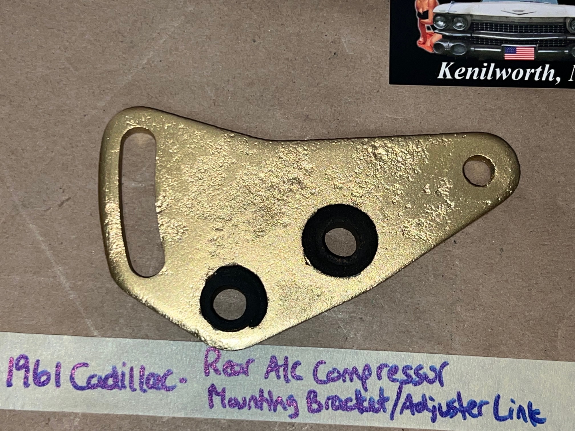OEM 1961 Cadillac Deville Eldorado Fleetwood REAR A/C COMPRESSOR MOUNTING BRACKET ADJUSTER LINK #1475907 - Image 5