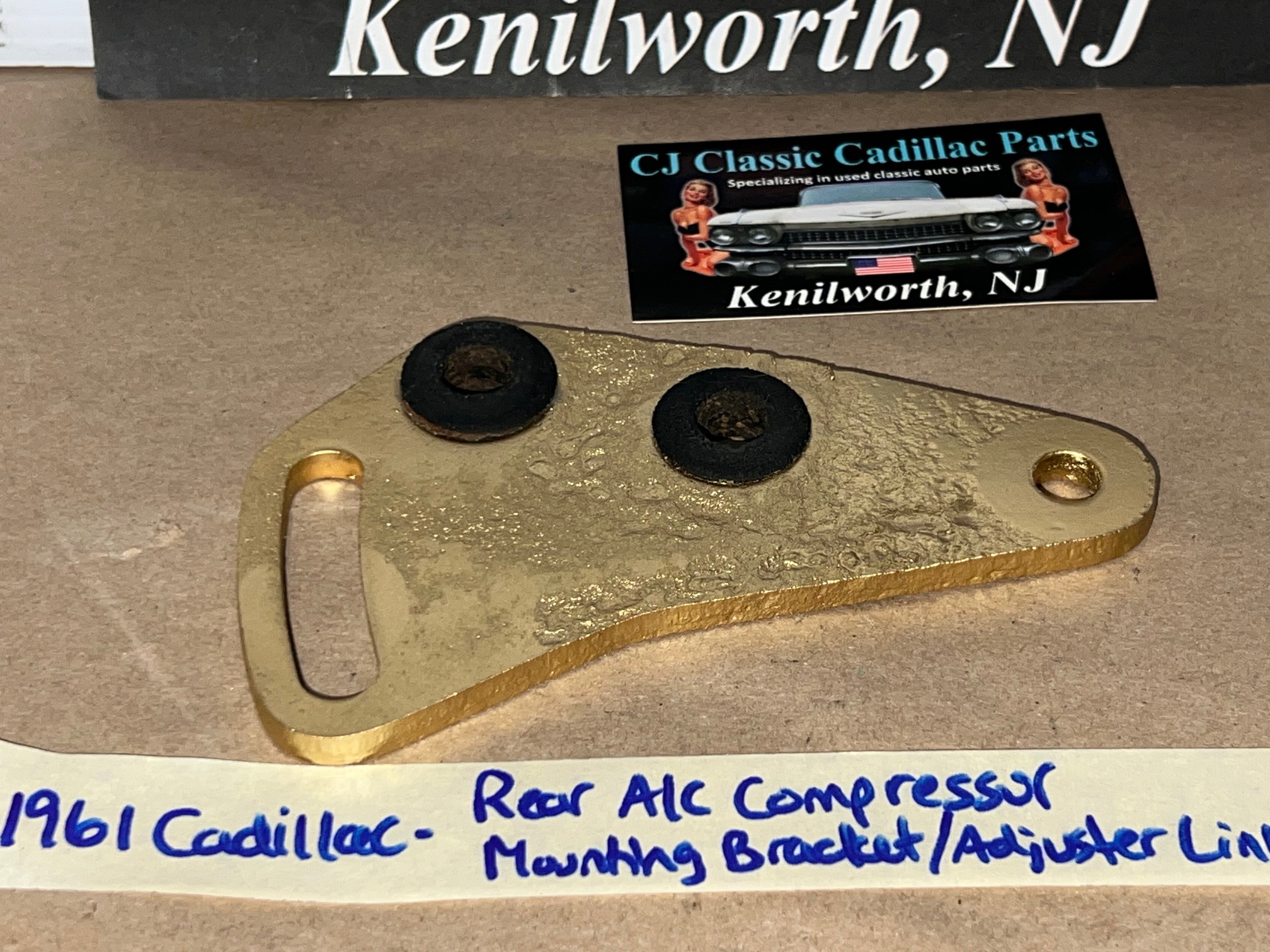 OEM 1961 Cadillac Deville Eldorado Fleetwood REAR A/C COMPRESSOR MOUNTING BRACKET ADJUSTER LINK #1475907 - Image 9