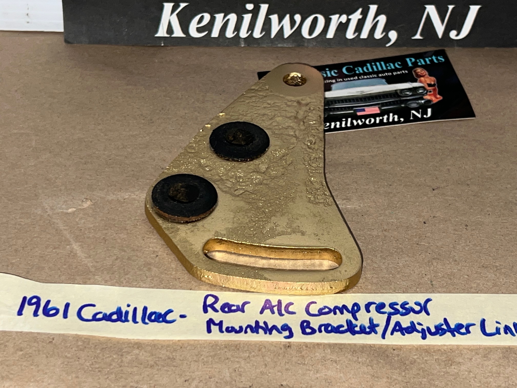 OEM 1961 Cadillac Deville Eldorado Fleetwood REAR A/C COMPRESSOR MOUNTING BRACKET ADJUSTER LINK #1475907 - Image 10