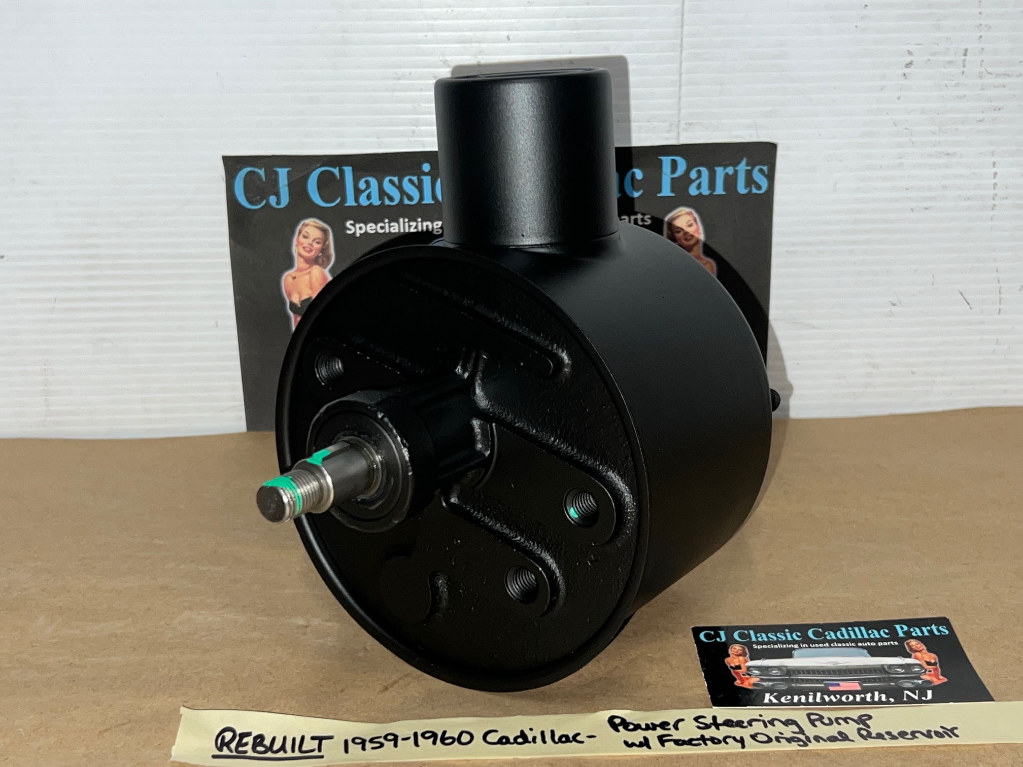 REBUILT 1959 1960 CADILLAC DEVILLE ELDORADO FLEETWOOD POWER STEERING PUMP WITH FACTORY ORIGINAL RESERVOIR - Image 2