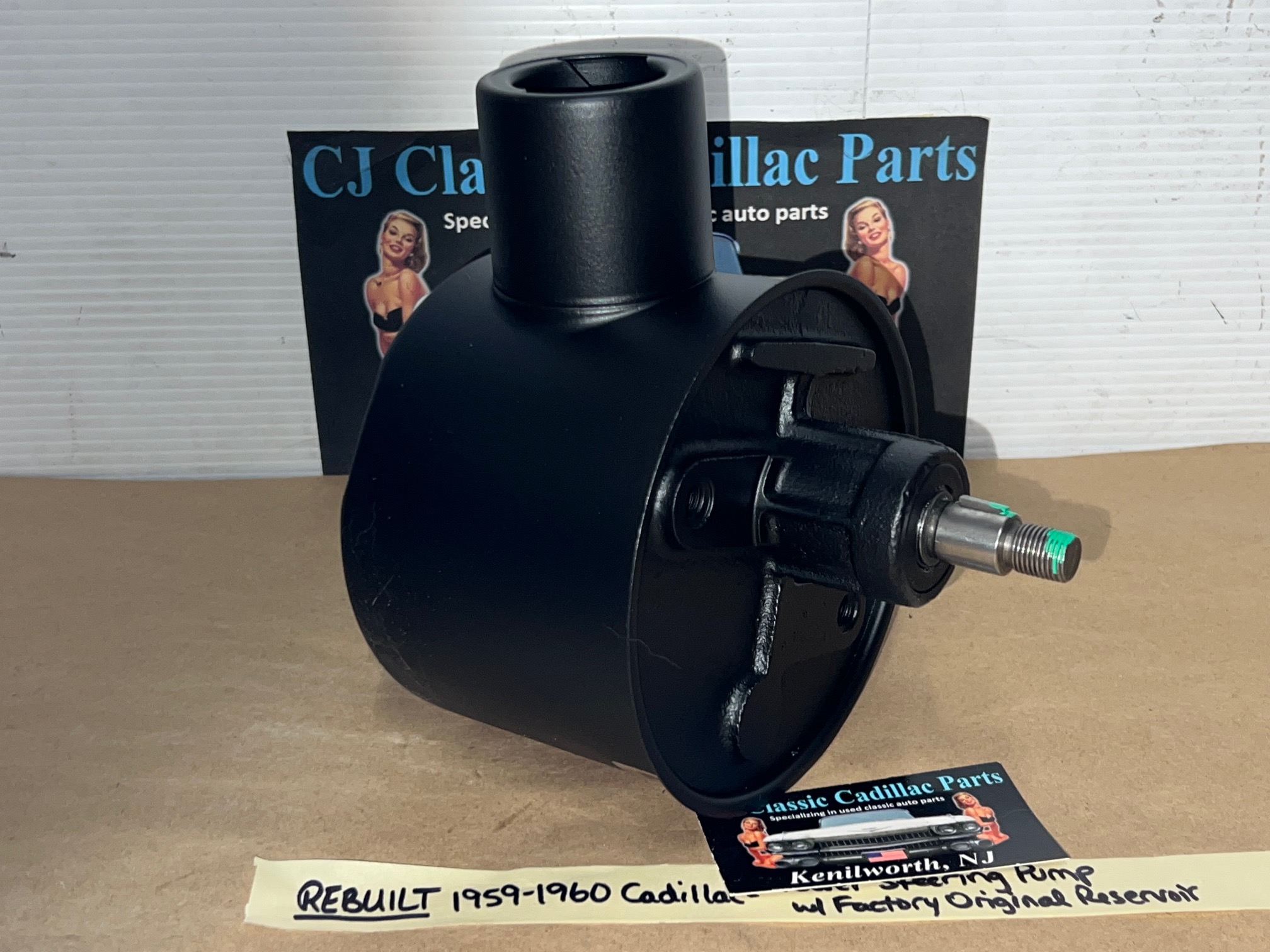 REBUILT 1959 1960 CADILLAC DEVILLE ELDORADO FLEETWOOD POWER STEERING PUMP WITH FACTORY ORIGINAL RESERVOIR - Image 4