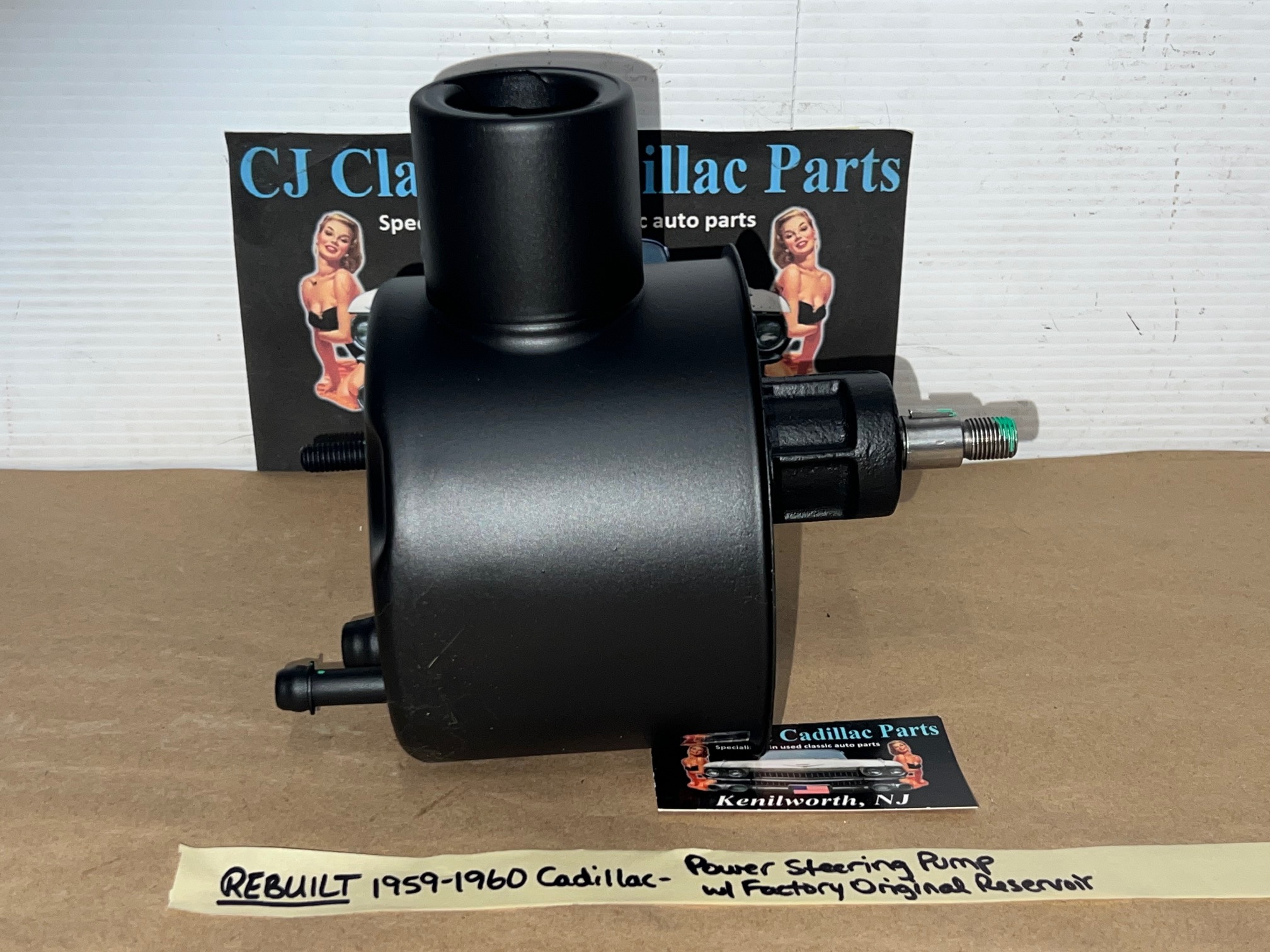 REBUILT 1959 1960 CADILLAC DEVILLE ELDORADO FLEETWOOD POWER STEERING PUMP WITH FACTORY ORIGINAL RESERVOIR - Image 5