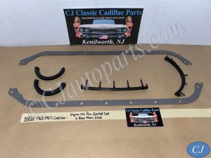 NEW 1963 1964 1965 1966 1967 CADILLAC DEVILLE ELDORADO FLEETWOOD 390 429 ENGINE OIL PAN & REAR MAIN SEAL GASKET SET