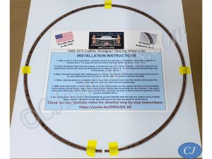 NEW 1969 1970 Cadillac Deville Fleetwood Calais Eldorado Steering Wheel Woodgrain Insert Inlay Trim - Made in USA