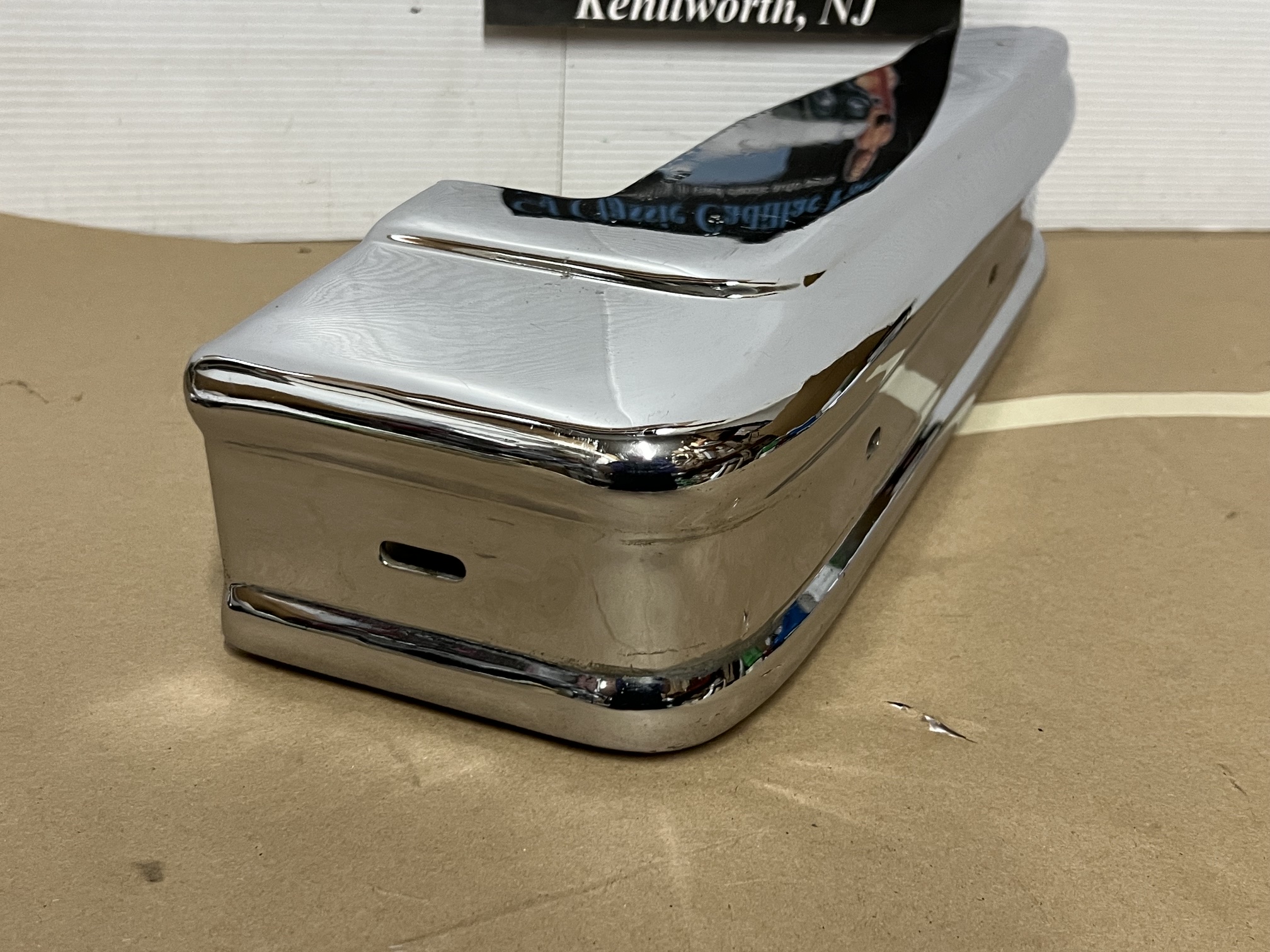 OEM 1974 1975 1976 Cadillac Deville Calais Fleetwood LEFT DRIVER SIDE FRONT BUMPER UPPER END CORNER BAR #3516089 - Image 3