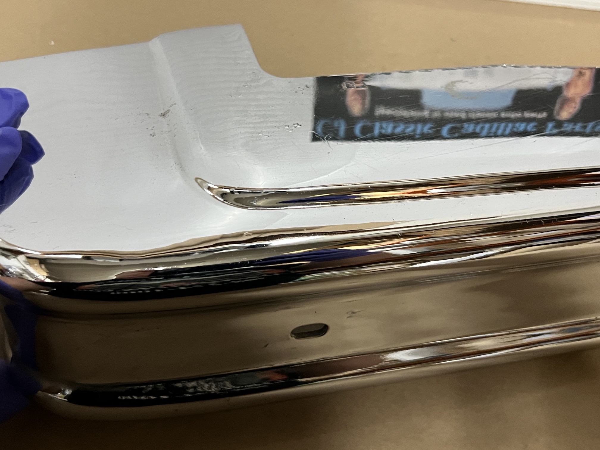 OEM 1974 1975 1976 Cadillac Deville Calais Fleetwood LEFT DRIVER SIDE FRONT BUMPER UPPER END CORNER BAR #3516089 - Image 14