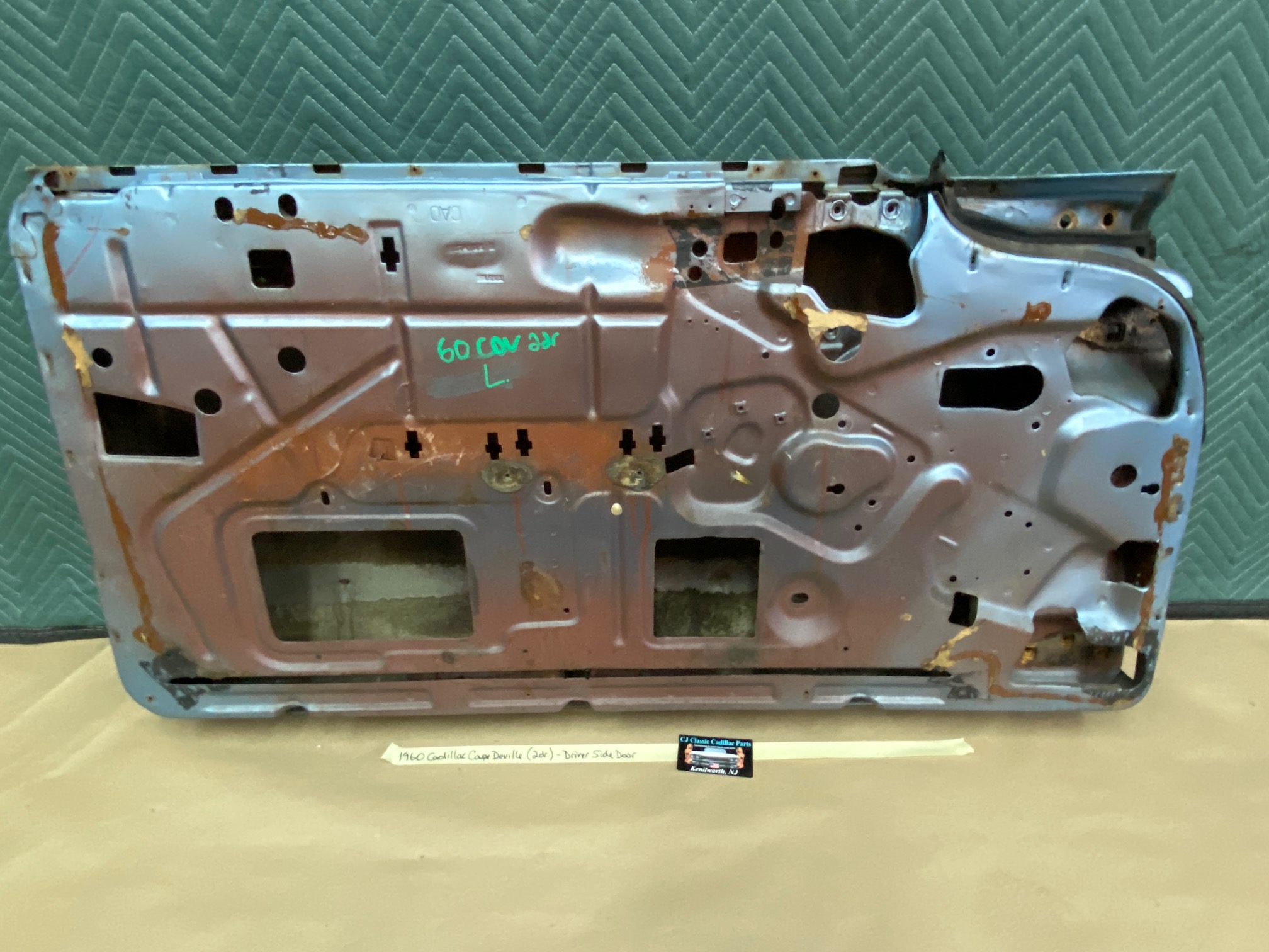 OEM 1959 1960 Cadillac Coupe Deville Eldorado LEFT DRIVER SIDE FRONT DOOR SHELL **SOLID** #4801105 - Image 11