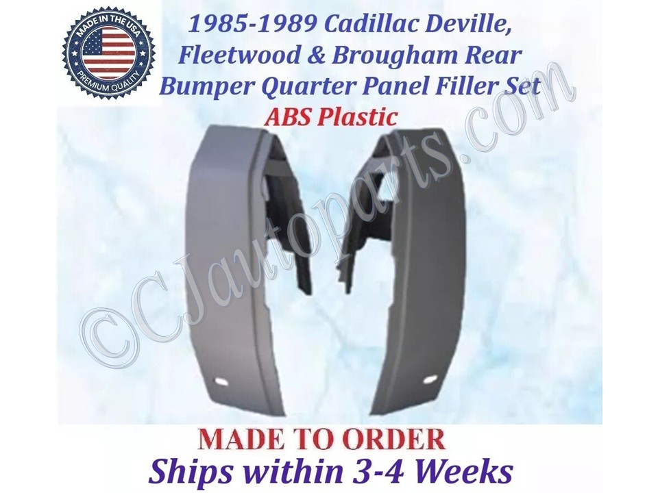 NEW 1985 1986 1987 1988 1989 Cadillac Deville Brougham & Fleetwood 2 Pc Rear Quarter Panel Fillers Set