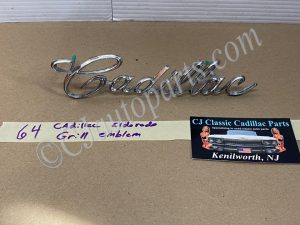 OEM 1962 1963 1964 Cadillac Deville Eldorado Fleetwood FRONT GRILL SCRIPT EMBLEM BADGE #1481901/#3632378