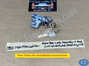 NEW 1969 1970 1971 1972 1973 1974 1975 1976 1977 1978 CADILLAC DEVILLE ELDORADO FLEETWOOD CALAIS GLOVE BOX GLOVEBOX LOCK CYLINDER & LATCH WITH RETAINING NUT & 2 KEYS