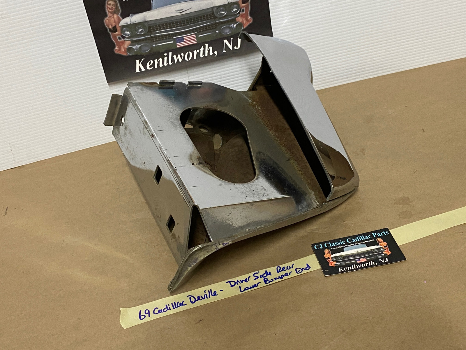 OEM 1969 Cadillac Deville Calais Fleetwood DRIVER SIDE LEFT LOWER REAR BUMPER END #3514613 - Image 14