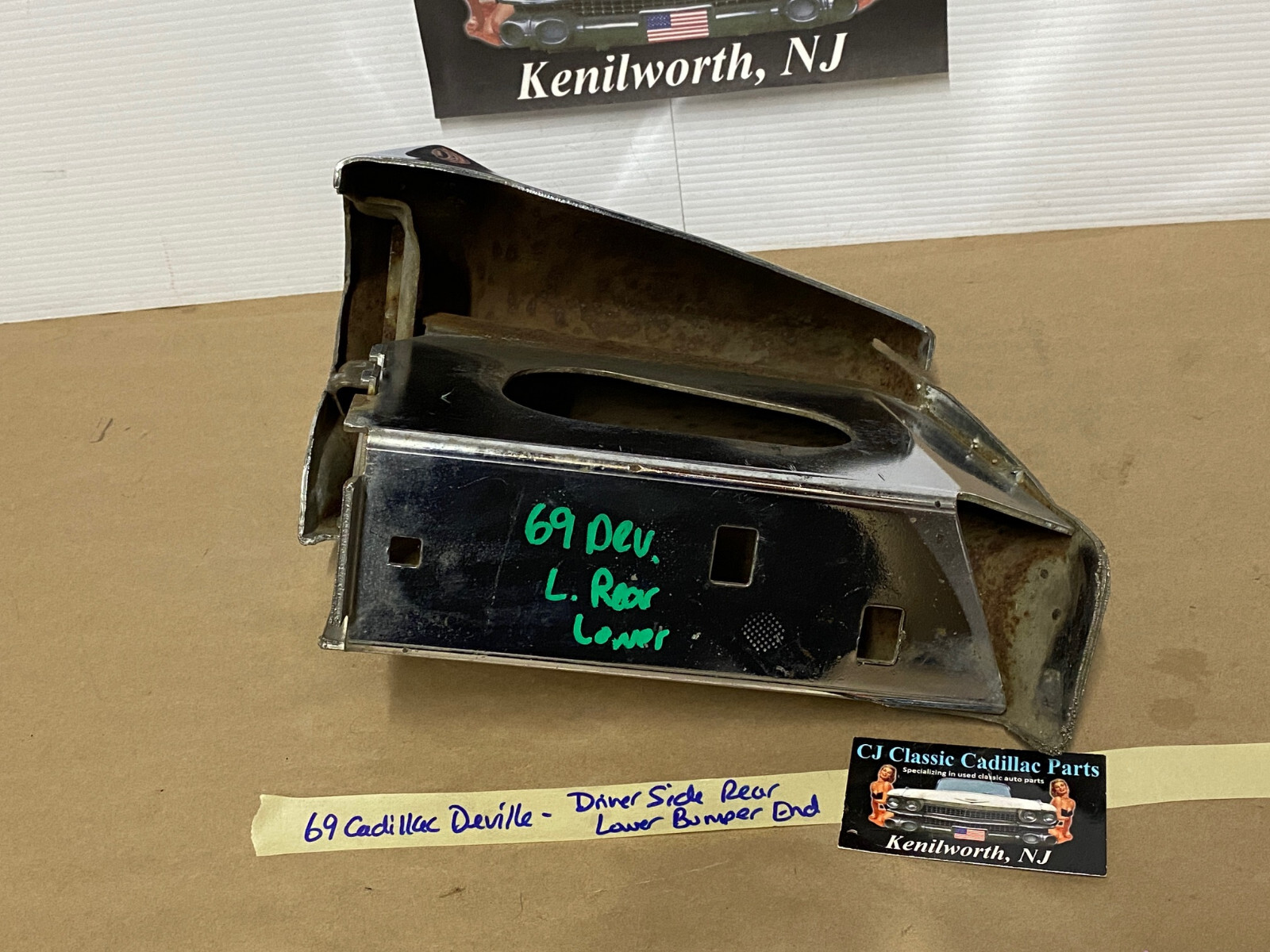 OEM 1969 Cadillac Deville Calais Fleetwood DRIVER SIDE LEFT LOWER REAR BUMPER END #3514613 - Image 15