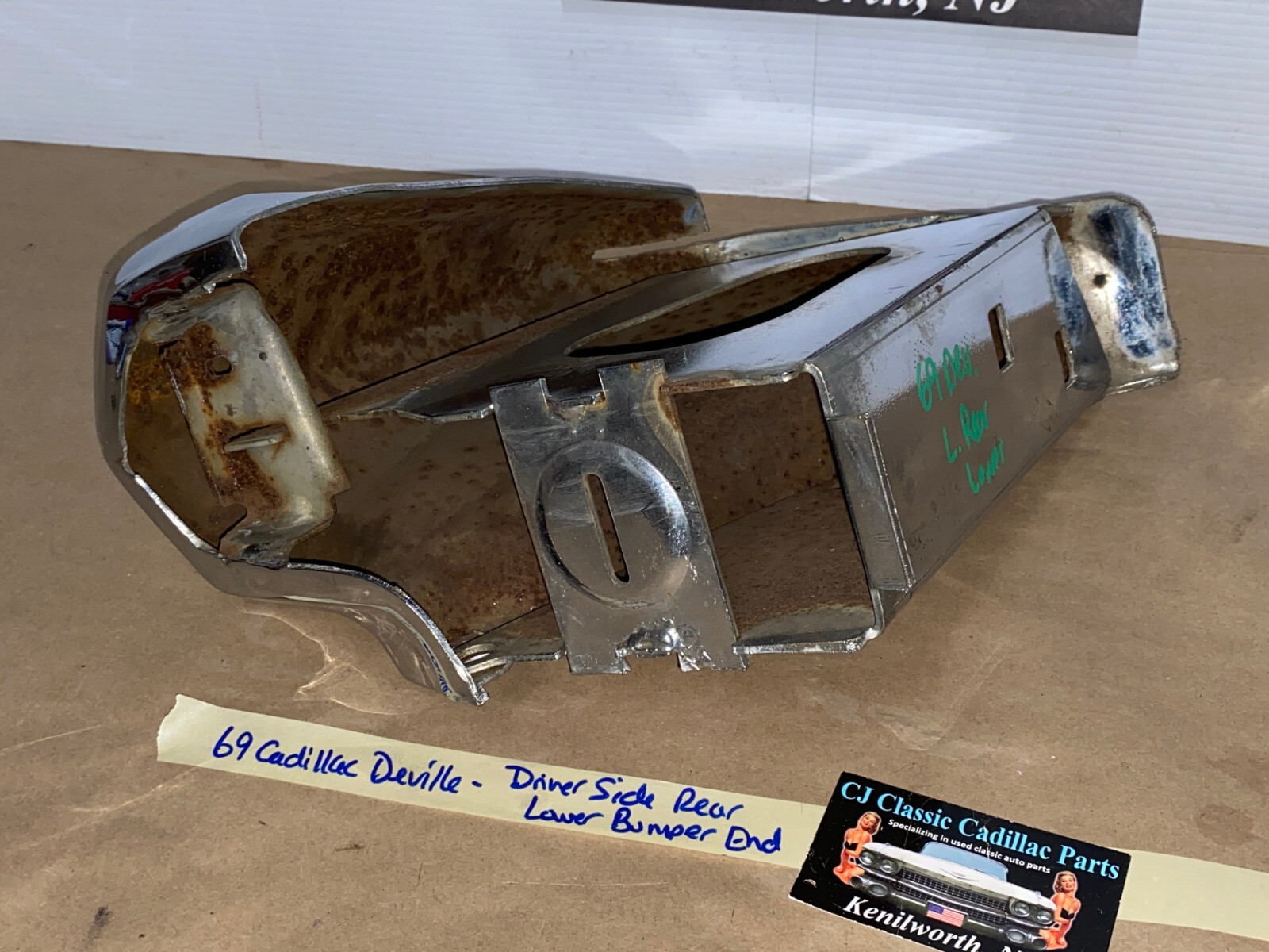 OEM 1969 Cadillac Deville Calais Fleetwood DRIVER SIDE LEFT LOWER REAR BUMPER END #3514613 - Image 16