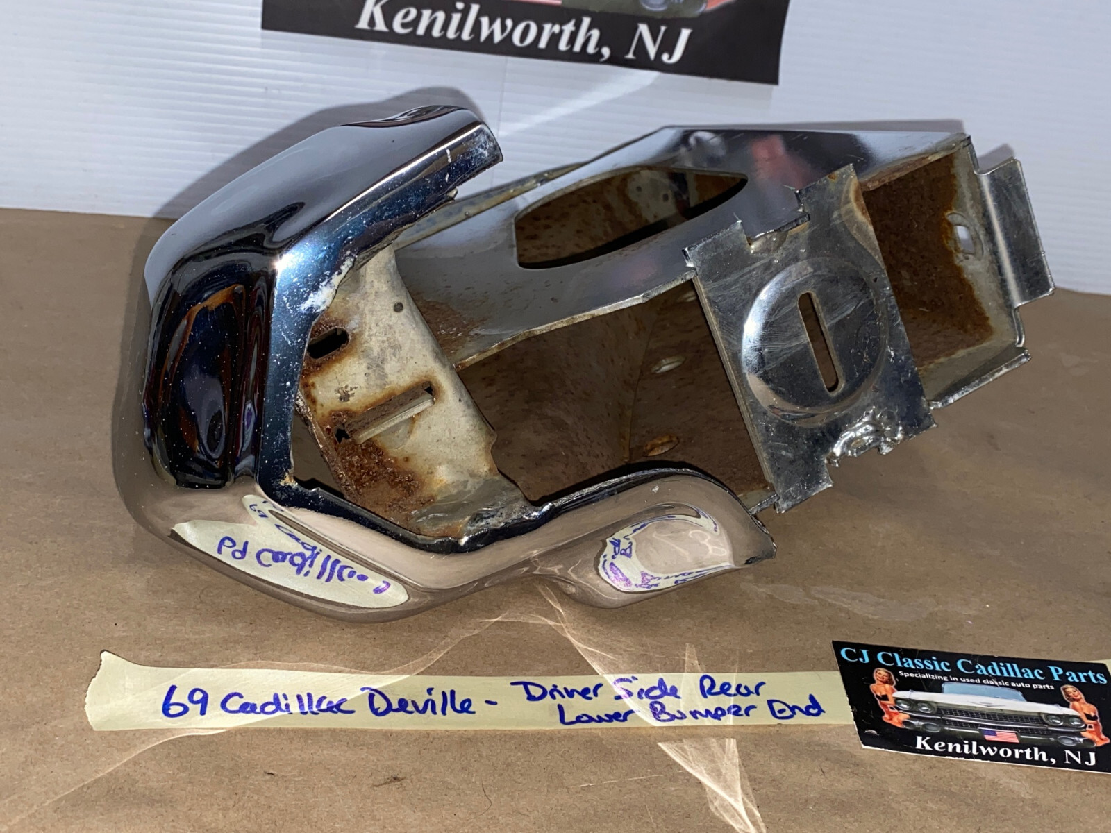 OEM 1969 Cadillac Deville Calais Fleetwood DRIVER SIDE LEFT LOWER REAR BUMPER END #3514613 - Image 19