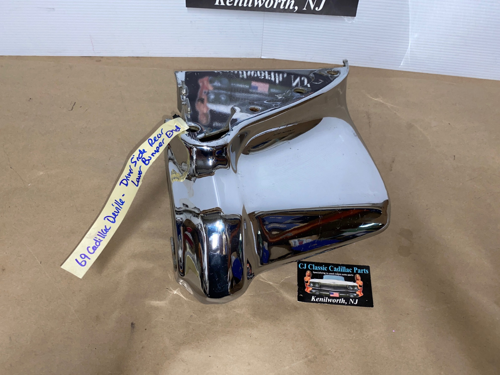 OEM 1969 Cadillac Deville Calais Fleetwood DRIVER SIDE LEFT LOWER REAR BUMPER END #3514613 - Image 24