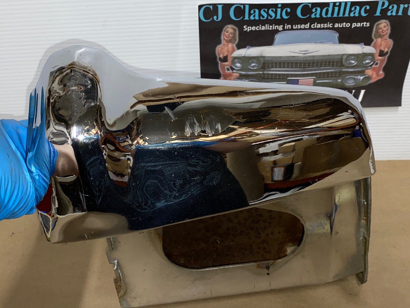 OEM 1969 Cadillac Deville Calais Fleetwood DRIVER SIDE LEFT LOWER REAR BUMPER END #3514613 - Image 5