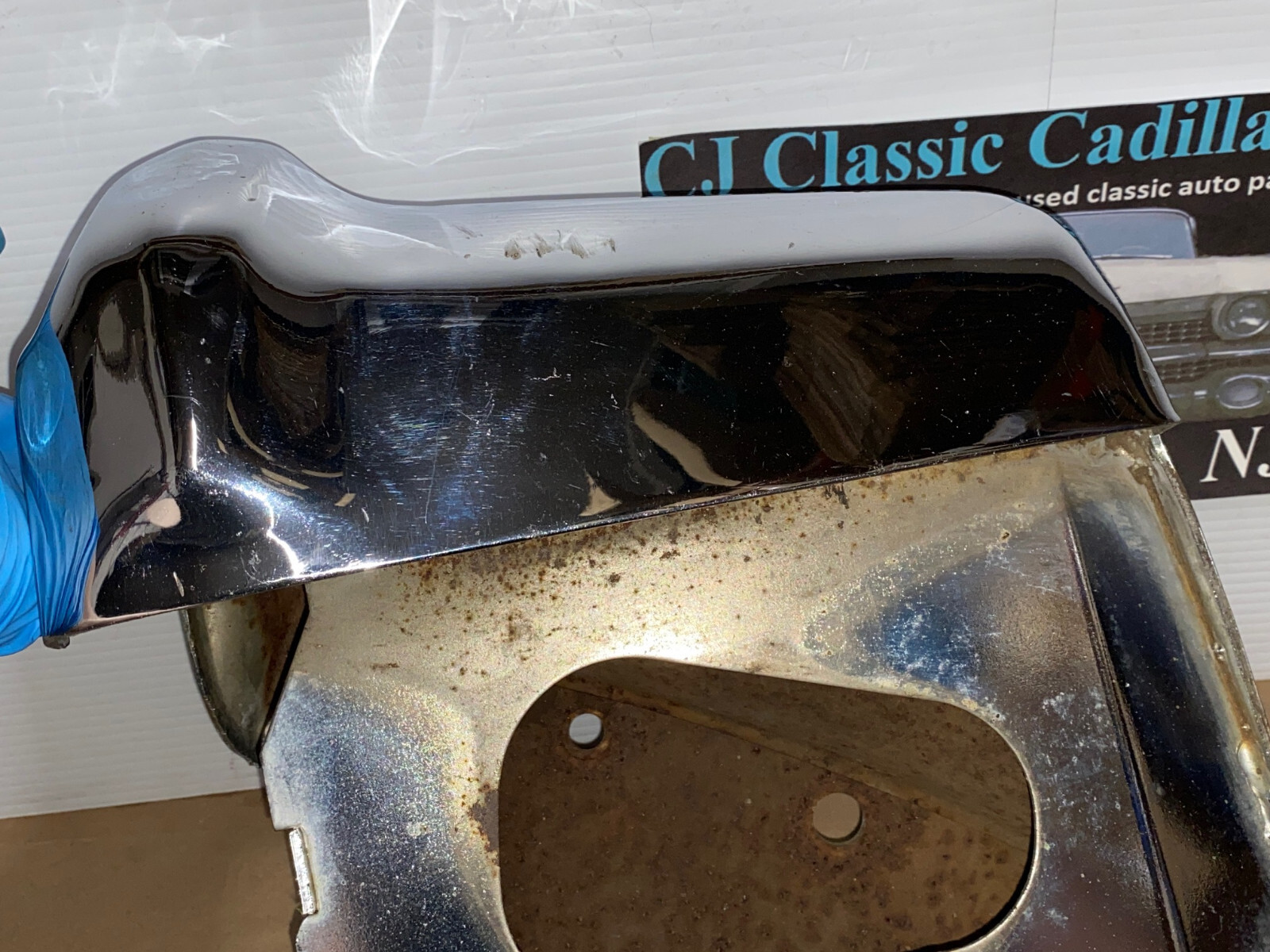 OEM 1969 Cadillac Deville Calais Fleetwood DRIVER SIDE LEFT LOWER REAR BUMPER END #3514613 - Image 6