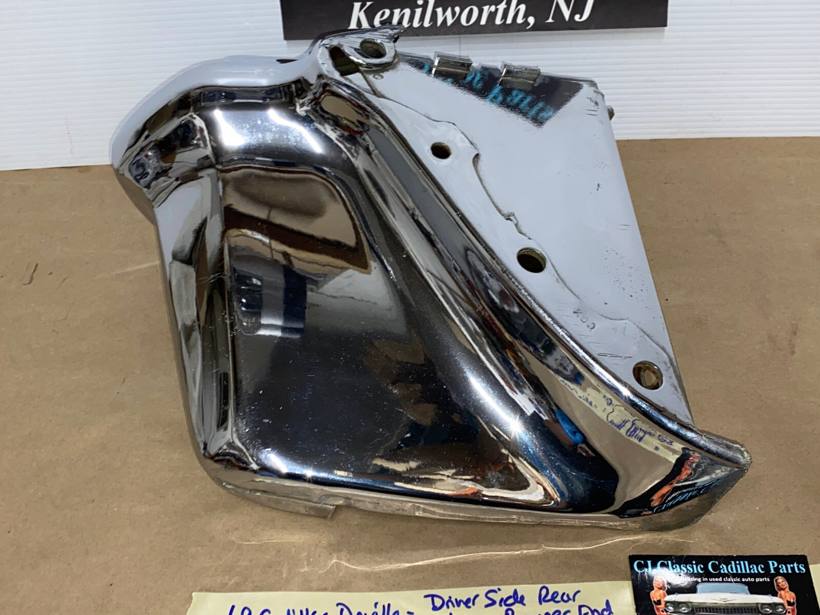OEM 1969 Cadillac Deville Calais Fleetwood DRIVER SIDE LEFT LOWER REAR BUMPER END #3514613 - Image 8