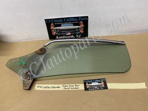 OEM 1967 1968 1969 1970 Cadillac Eldorado LEFT DRIVER SIDE REAR QUARTER WINDOW GLASS WITH CHROME TRIM