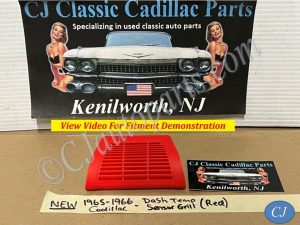 NEW 1965 1966 CADILLAC DEVILLE ELDORADO FLEETWOOD CALAIS DASH IN-CAR TEMP SENSOR GRILL COVER TRIM WITH NEW MOUNTING HARDWARE- RED