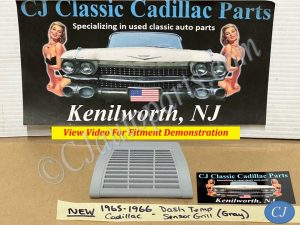 NEW 1965 1966 CADILLAC DEVILLE ELDORADO FLEETWOOD CALAIS DASH IN-CAR TEMP SENSOR GRILL COVER TRIM WITH NEW MOUNTING HARDWARE- GRAY