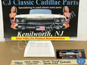NEW 1965 1966 CADILLAC DEVILLE ELDORADO FLEETWOOD CALAIS DASH IN-CAR TEMP SENSOR GRILL COVER TRIM WITH NEW MOUNTING HARDWARE- WHITE