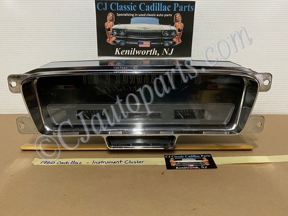 OEM 1960 Cadillac Deville Eldorado Fleetwood DASH INSTRUMENT CLUSTER SPEEDOMETER TRIPOMETER FUEL TEMP GAUGES #1587660