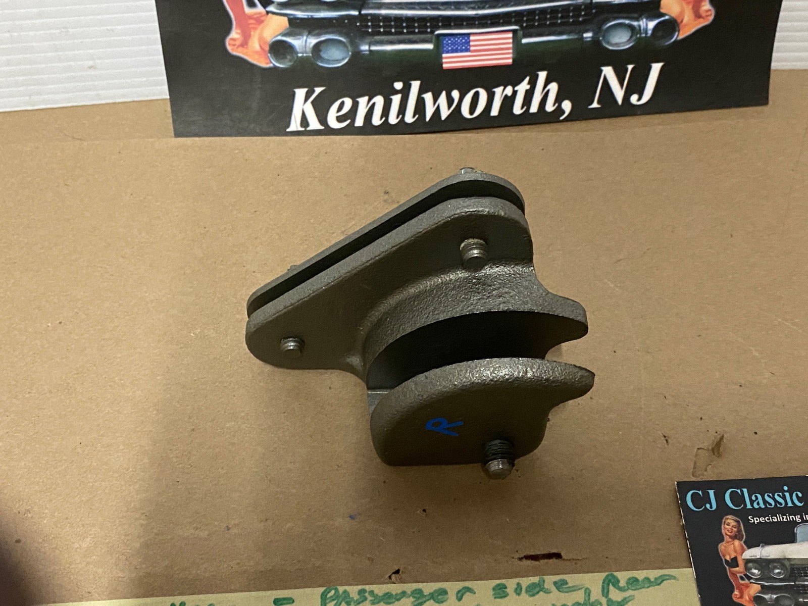 OEM 1961 1962 1963 1964 Cadillac Deville Eldorado Convertible Chevrolet Impala Convertible RIGHT PASSENGER SIDE REAR QUARTER WINDOW HINGE PIVOT WITH ADJUSTING PLATE #4812917 - Image 9