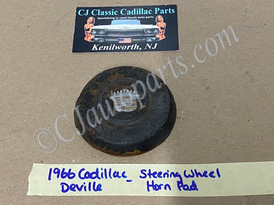 OEM 1966 Cadillac Deville Calais Fleetwood Eldorado STEERING WHEEL HORN PAD BUTTON CAP WITH CREST EMBLEM