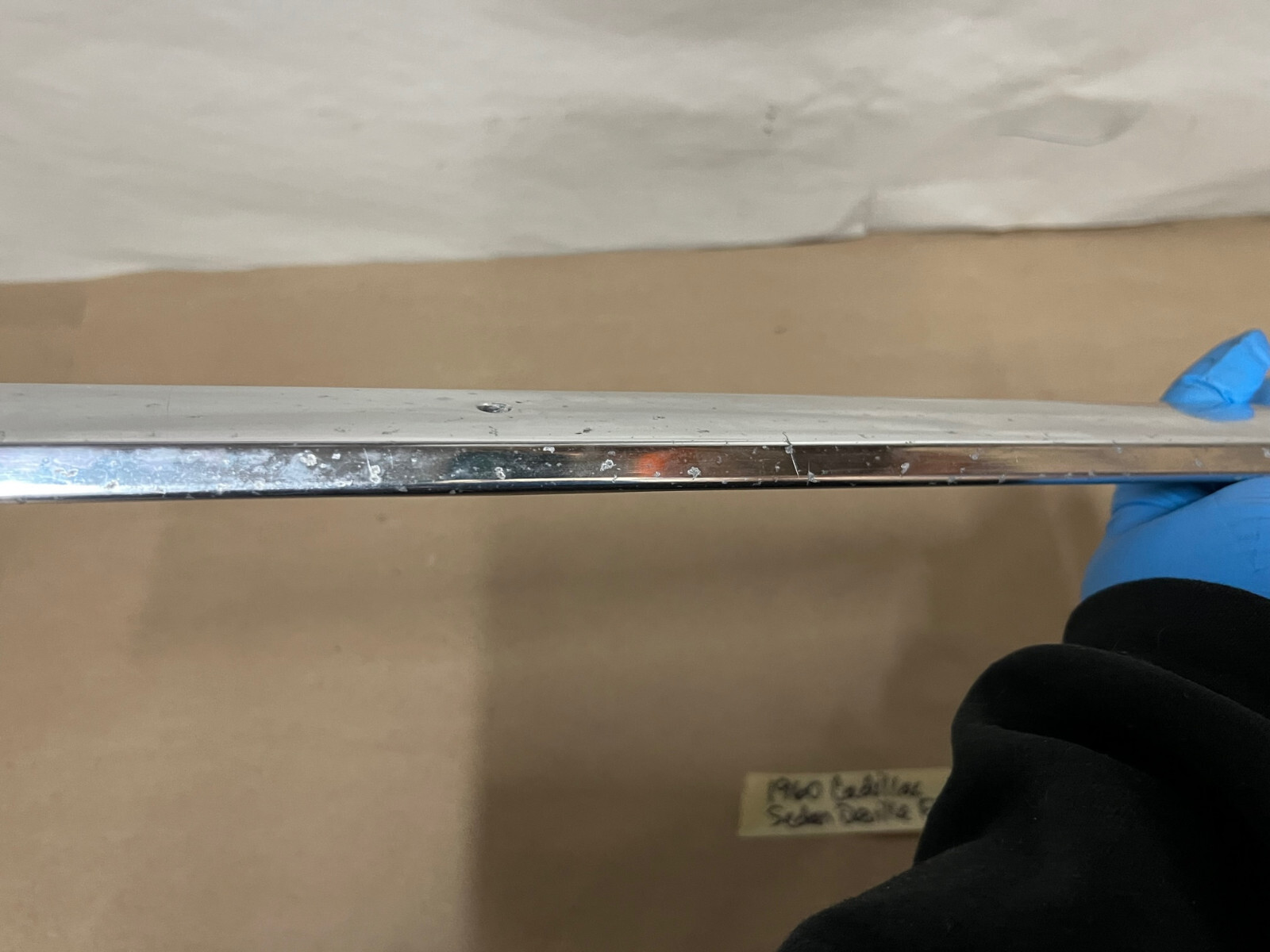 OEM 1959 1960 Cadillac Deville 4 Door 4 Window FLAT TOP INTERIOR LEFT SIDE HEADLINER TRIM (ABOVE DOORS) #4757727 - Image 13